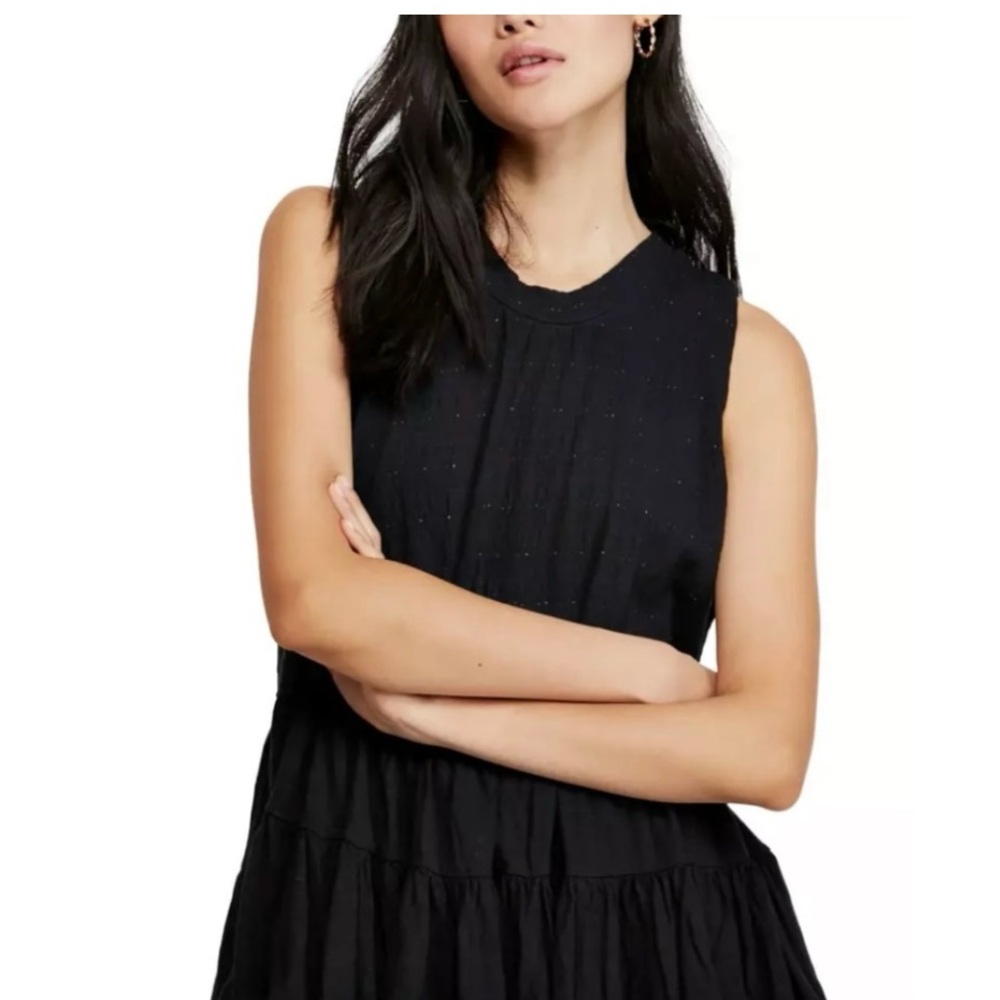 Free People Right On Time Tiered Tie Back Sleeveless Tunic